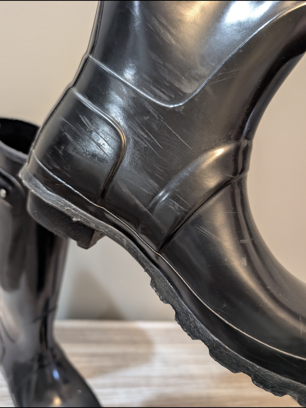 Hunter Original Tall Gloss Rain Boots Black Waterproof Rubber Size 10 Preppy - Picture 8 of 13